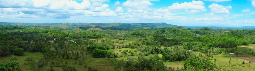 Fototapeta na wymiar Panorama of Chocolate Hills in Philippines