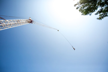 Bungee jumping man