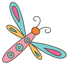 Hand drawn dragonfly. Vector illustration