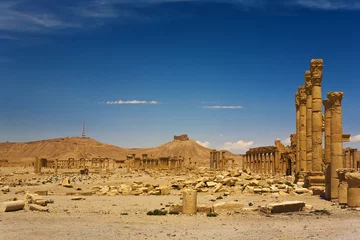 Fototapeten Syria. Palmyra. General view of the ancient Roman city remains. This site is on UNESCO World Heritage List © WitR