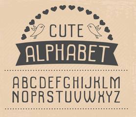 Hand drawn vector alphabet. Cute and funny font for your design.