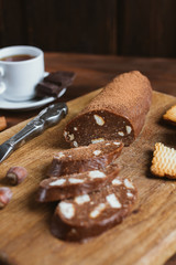 Sweet chocolate sausage biscuit