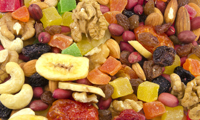 Background of dried fruits