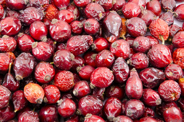 Background of dried rose hips