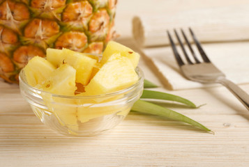pineapple on a wooden background
