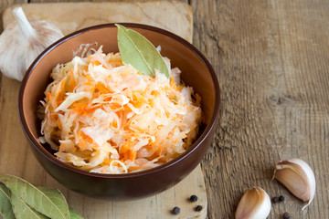 Sauerkraut in ceramic bowl