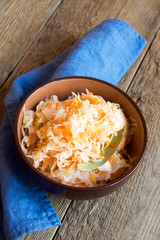 Sauerkraut in ceramic bowl