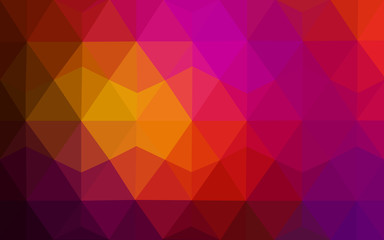 Obraz premium Multicolor dark pink, red, orange polygonal design pattern, which consist of triangles and gradient in origami style.