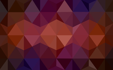 Multicolor dark pink, red, orange polygonal design pattern, which consist of triangles and gradient in origami style.