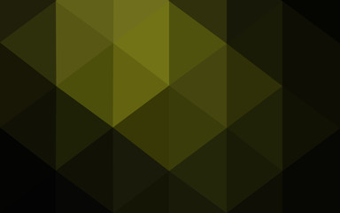 Dark green polygonal design pattern, which consist of triangles and gradient in origami style.