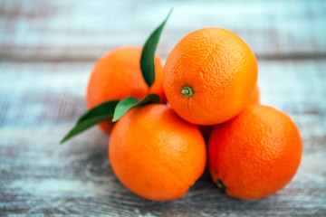 orange isolated on a wooden background