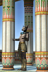 Egyptian good Anubis at the temple