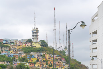Low Angle View of Cerro Santa Ana in Guayaquil Ecuador