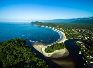 Aerial View of Barra do Una, Sao Sebastiao, Brazil