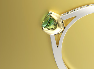 Ring with diamond. Sign of love. Fashion jewelry background