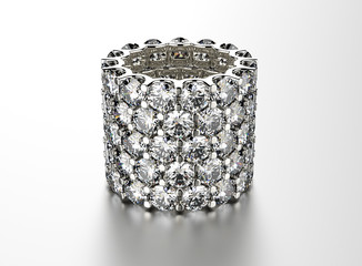 Ring with diamond. Sign of love. Fashion jewelry background