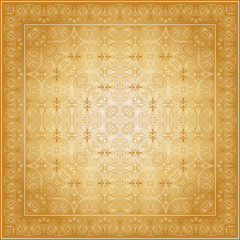 Gold carpet with gold pattern. Stylish design.