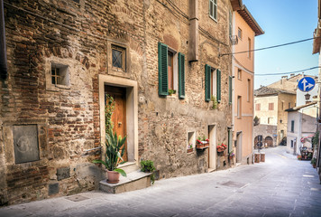 Captivating street of old Montepulciano