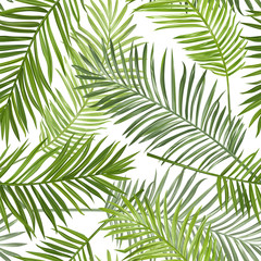 Seamless Tropical Palm Leaves Background - for design, scrapbook