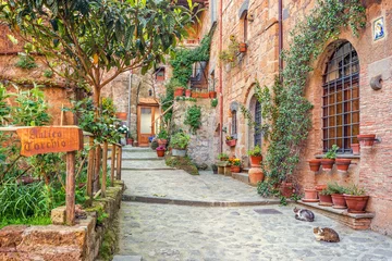 Afwasbaar Fotobehang Toscane Oude stad Toscane Italië