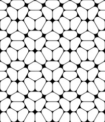 Vector modern seamless geometry pattern hexagon, black and white abstract geometric background, pillow print, monochrome retro texture, hipster fashion design