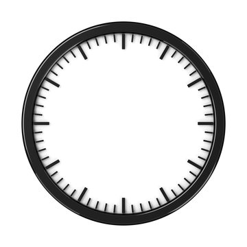 Black empty clock without arrows