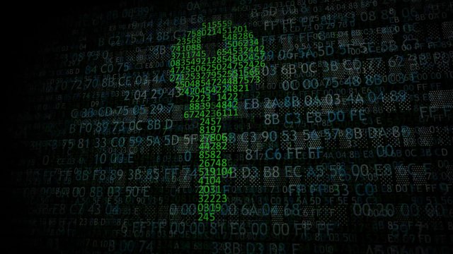 Security concept: digital key on a background of binary code