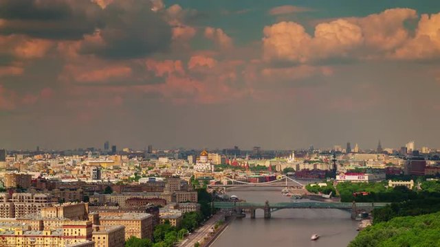 summer sunset moscow roof top river bay panorama 4k time lapse russia

