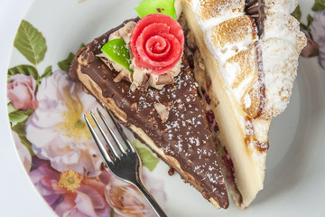 Cakes With Fork On The Saucer