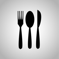 Fork, spoon and knife icon