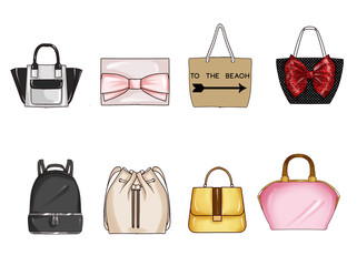 Collection of dfferent woman's bags