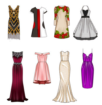 Premium Vector | Slip mini dress. fashion sketch. vector illustration. flat  technical drawing. mockup template.