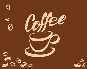 Coffee cup and bean