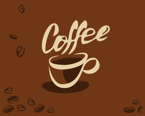 Coffee cup and bean