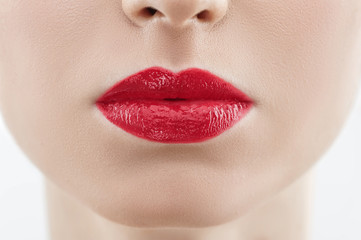 Obraz premium Attractive young woman with a seductive mouth