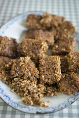 Golden homemade flapjacks