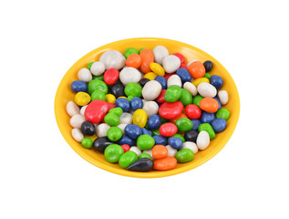 Color candy on plate
