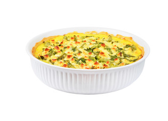 Pie with cheese, asparagus and herbs