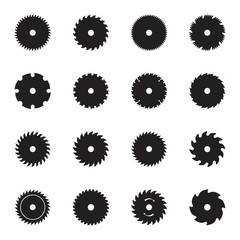 Circular saw blade icons. Vector illustration