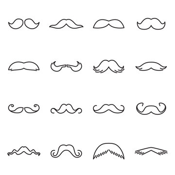 Mustache Icons. Vector Illustration