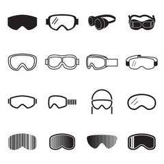 Goggles icons. Safety glasses icons. Vector illustration