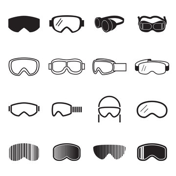 Goggles Icons. Safety Glasses Icons. Vector Illustration