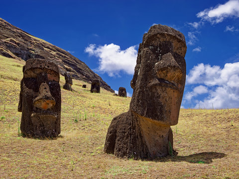 Easter Island Heads Rapa Nui Chile