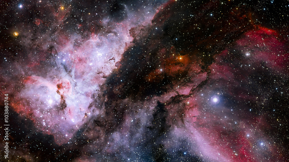 Poster stars nebula in space. elements of this image furnished by nasa