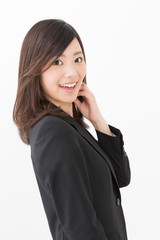 Fototapeta na wymiar portrait of asian businesswoman isolated on white background