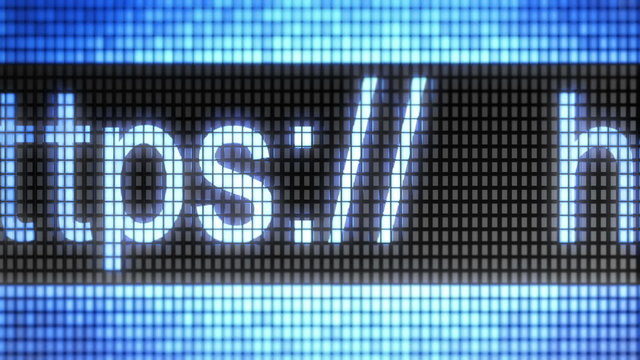 "https://" on the screen. Looping.