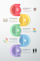 Fototapeta na wymiar 5 steps infographic template. can be used for workflow, layout, diagram