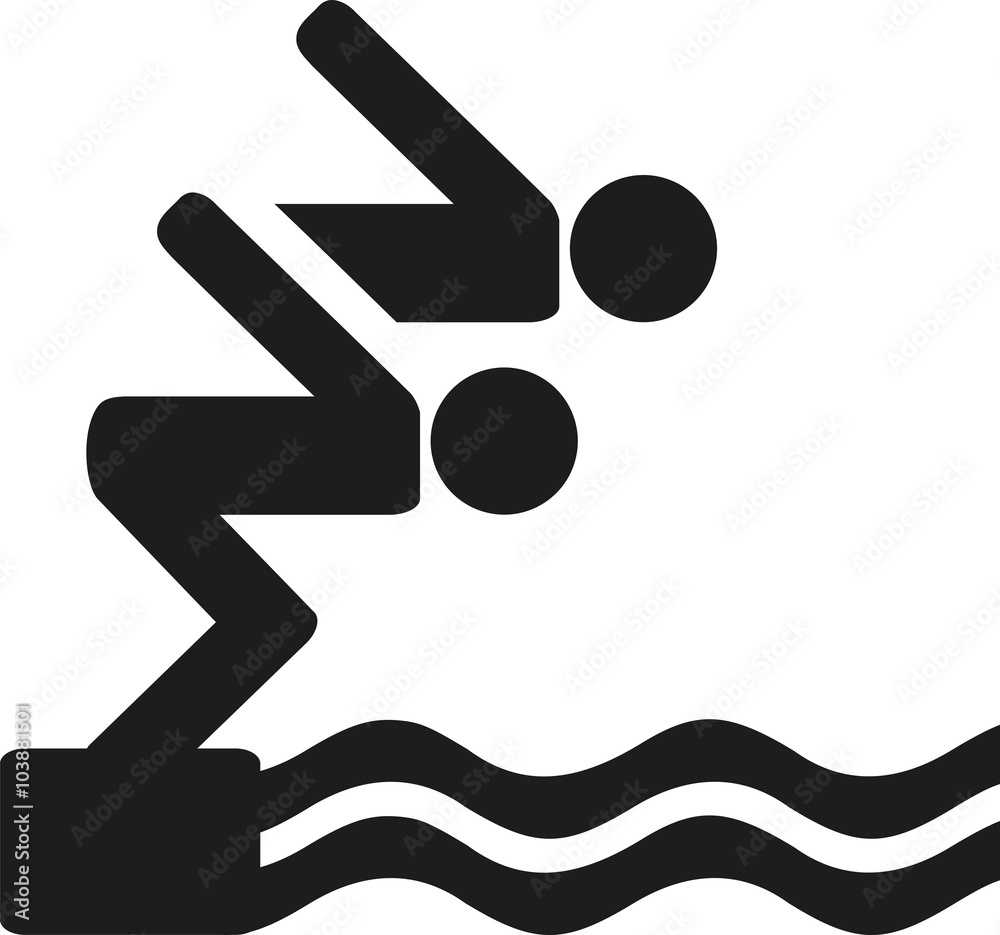 Poster high diving pictogram