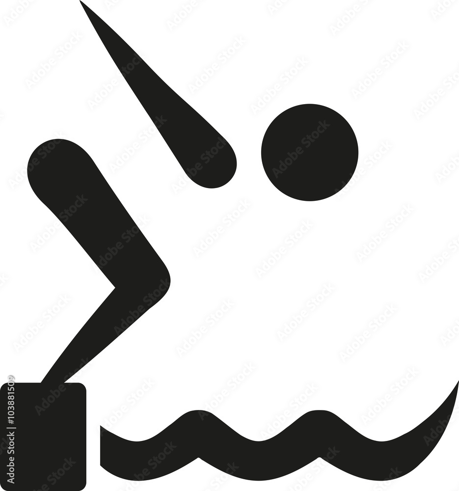 Wall mural high diving symbol