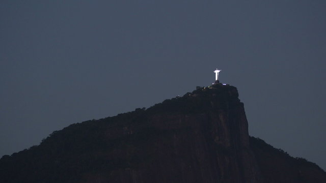 Shot of Corcovado Hill at dusk, Rio de Janeiro, Brazil